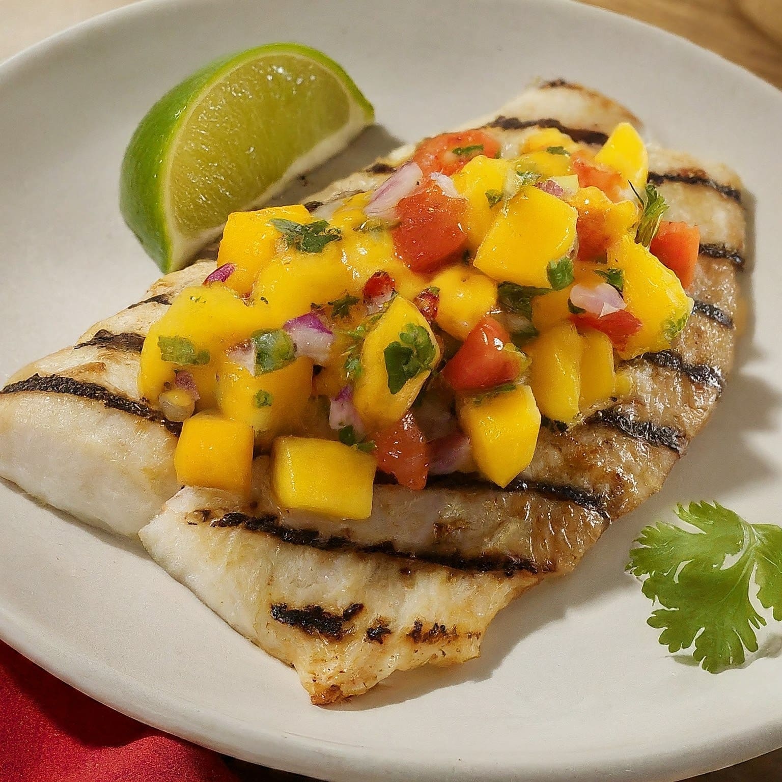 Serve Grilled Pangasius with Mango Salsa